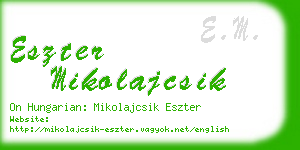 eszter mikolajcsik business card